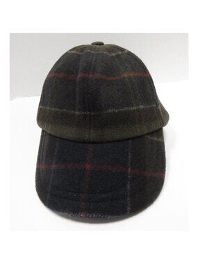 Barbour Hat Cap Strapback Merino Wool Tartan Plaid Country Hunting